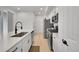 A well-equipped kitchen featuring stainless steel appliances and sleek, modern design at 4612 S Wenatchee St # A, Aurora, CO 80015