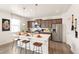 Beautiful kitchen featuring stainless steel appliances, gray cabinets, and a white countertop island with stool seating at 3347 Belleville Ridge Rd, Elizabeth, CO 80107