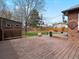 Large wood deck with shed and backyard at 2535 Leyden St, Denver, CO 80207