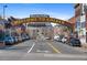 A street view of downtown Golden, Colorado, showcasing a charming welcome sign and historic buildings at 1304 5Th St, Golden, CO 80403