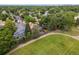 Aerial view showcasing the homes with lush greenery, lawn, and nearby park at 9016 W Alabama Pl, Lakewood, CO 80232