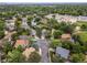 Aerial view showcasing the homes, lush greenery, neighborhood, and street at 9016 W Alabama Pl, Lakewood, CO 80232