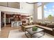 Open-concept living space with modern decor, large windows, and a seamless flow to the gourmet kitchen at 9591 Sunset Hill Dr, Lone Tree, CO 80124