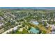 An aerial view of community amenities, including a pool, playground, and tennis courts at 4422 E Andover Ave, Castle Rock, CO 80104
