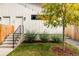 Landscaped backyard with a small tree and wooden fence at 3422 S Grant St, Englewood, CO 80113