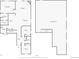 Floor plan showcasing the layout of the primary bedroom, living spaces, bathrooms, and basement at 5584 Turnbury Cir, Elizabeth, CO 80107