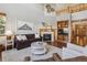 Inviting living area with fireplace, built-in shelves, and comfortable seating arrangement at 4247 Thistlesage Ct, Castle Rock, CO 80109