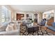Spacious living room with hardwood floors, modern furnishings, and open layout to kitchen at 10293 Rustic Redwood Ct, Highlands Ranch, CO 80126