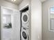 Stackable washer and dryer in convenient laundry closet at 739 Widgeon Cir, Longmont, CO 80503