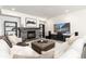 Open living room with a stone fireplace, a large television, and a comfortable sofa at 5225 Mesa Top Dr, Monument, CO 80132