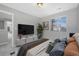 Well-lit bedroom with modern furniture, including a TV and stylish accents, creating a cozy atmosphere at 17148 Waterhouse Cir # A, Parker, CO 80134