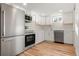 Modern kitchen with stainless steel appliances and white cabinetry at 1073 Galena St, Aurora, CO 80010