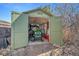 Shed containing lawnmower and gardening equipment, great for outdoor tool storage at 2208 Champlain Dr, Boulder, CO 80301