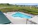 Aerial view of community pool with ample lounge seating and shaded picnic area at 6185 Saddle Bow Ave, Parker, CO 80134