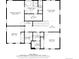 Upstairs floor plan showcasing bedrooms, bathrooms, laundry room, and layout with dimensions of rooms at 6185 Saddle Bow Ave, Parker, CO 80134