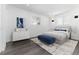 Comfortable bedroom with a gray bed and blue accents at 5886 S Logan St, Centennial, CO 80121