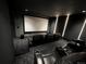 Home theater with black leather seating and large projection screen at 6945 Fargo Trl, Littleton, CO 80125