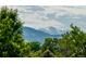 Distant view of mountain range through trees at 551 Snowy Owl Pl, Highlands Ranch, CO 80126