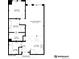 Detailed floor plan showcasing the layout of a 904 sq ft space with bedroom, bath, kitchen, and living area at 20 Wilcox St # 318, Castle Rock, CO 80104