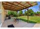Charming backyard patio area with pergola covering, perfect for outdoor relaxation and dining at 980 S Nile Way, Aurora, CO 80012