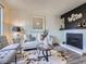 Cozy living room boasts modern decor, comfortable seating, and stylish fireplace for a relaxing atmosphere at 17681 E Loyola Dr # E, Aurora, CO 80013