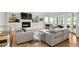Inviting living room with fireplace, built-in cabinets, and large windows overlooking the backyard at 96 Glenmoor Ln, Cherry Hills Village, CO 80113