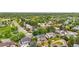 Aerial shot of neighborhood with solar panels and mature landscaping at 1758 S Tucson St, Aurora, CO 80012