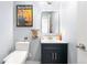 Charming powder room features stylish vanity, modern toilet, and decorative accents at 1758 S Tucson St, Aurora, CO 80012