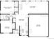 Detailed floor plan featuring the primary bedroom, living room, bath, kitchen, dining area, foyer, and garage at 13693 W Utah Cir, Lakewood, CO 80228