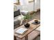 Stylish living room decor with a wooden coffee table, decorative plant, reading material and seating area at 11710 Spruce Canyon Cir, Golden, CO 80403