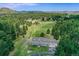Expansive aerial view of the home on a sprawling lot with mature trees and beautiful views at 3619 Estates Cir, Larkspur, CO 80118
