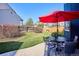 Landscaped backyard with grass, patio, outdoor furniture, and privacy fence, great for relaxing and entertaining at 4175 S Andes St, Aurora, CO 80013