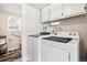 Functional laundry area equipped with modern appliances and ample storage at 9379 W Burgundy Ave, Littleton, CO 80123