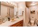 Clean bathroom with updated vanity and shower/tub combo at 8855 Green Meadows Dr, Highlands Ranch, CO 80126