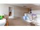 Upstairs hallway with craft station and door to bedroom at 8855 Green Meadows Dr, Highlands Ranch, CO 80126