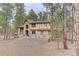 Stunning two-story Tudor-style home surrounded by mature trees and natural landscaping at 70 Long Bow Cir, Monument, CO 80132