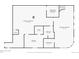 Basement floor plan featuring finished living spaces, bathroom, laundry room, and clearly marked dimensions at 6595 Meade Ct, Arvada, CO 80003
