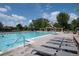 Community swimming pool with lounge chairs offers a relaxing and luxurious amenity for residents to enjoy at 2730 River View Dr, Broomfield, CO 80023