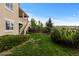 Large backyard featuring an expansive grassy area, and a wood fence bordering other residential properties at 17223 W 84Th Dr, Arvada, CO 80007
