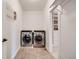 Convenient laundry area with side by side machines and access to the walk-in closet for easy clothing storage at 1640 Winona Ct, Denver, CO 80204