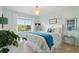 Bright bedroom with a full-sized bed, a dollhouse, and lots of natural light at 3741 Harvard Pl, Broomfield, CO 80023
