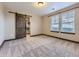 Cozy bedroom with modern carpet, ample lighting, and a barn door closet at 1648 Exquisite St, Castle Rock, CO 80109