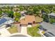 Aerial view of a well-maintained property, large yard and mature trees at 750 S Dearborn Ct, Aurora, CO 80012