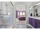 Bright Primary bathroom with double vanity, walk-in shower, decorative accents and neutral paint palette at 2292 Brantner Pl, Brighton, CO 80601