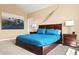 Cozy bedroom with a decorative headboard, and a large window for natural light at 5091 Hidden Pond Pl, Castle Rock, CO 80108