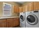 Laundry room with a washer, dryer, a sink, and ample cabinet space at 6533 S Ouray St, Aurora, CO 80016