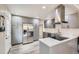 Modern kitchen with gray cabinets and stainless steel appliances at 725 Osceola St, Denver, CO 80204