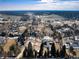 High-angle aerial shot shows the property and surrounding landscape at 3720 E Quincy Ave, Cherry Hills Village, CO 80113