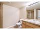 Clean basement bathroom with shower and updated vanity at 12444 Knox Ct, Broomfield, CO 80020