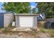 Detached garage with white door, offering secure parking and extra storage space at 4533 N Pennsylvania St, Denver, CO 80216